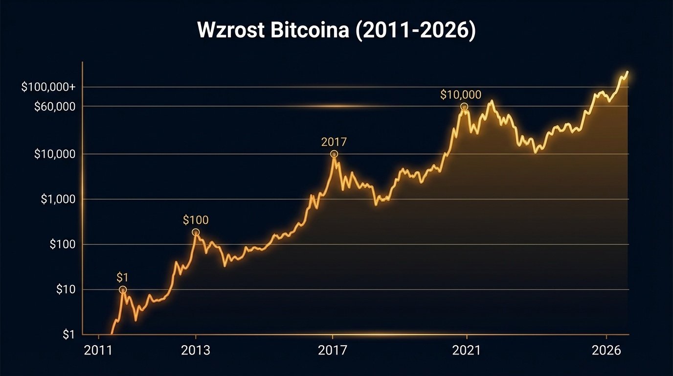 Wykres wzrostu Bitcoin